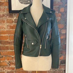 BlankNYC Green Pleather Moto Jacket